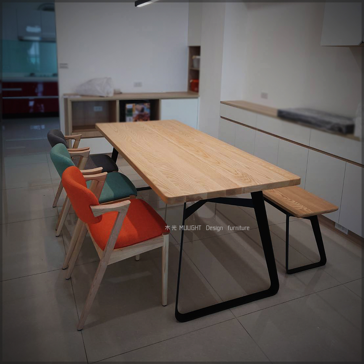 VERN北歐造型扁腳實木桌|可訂製