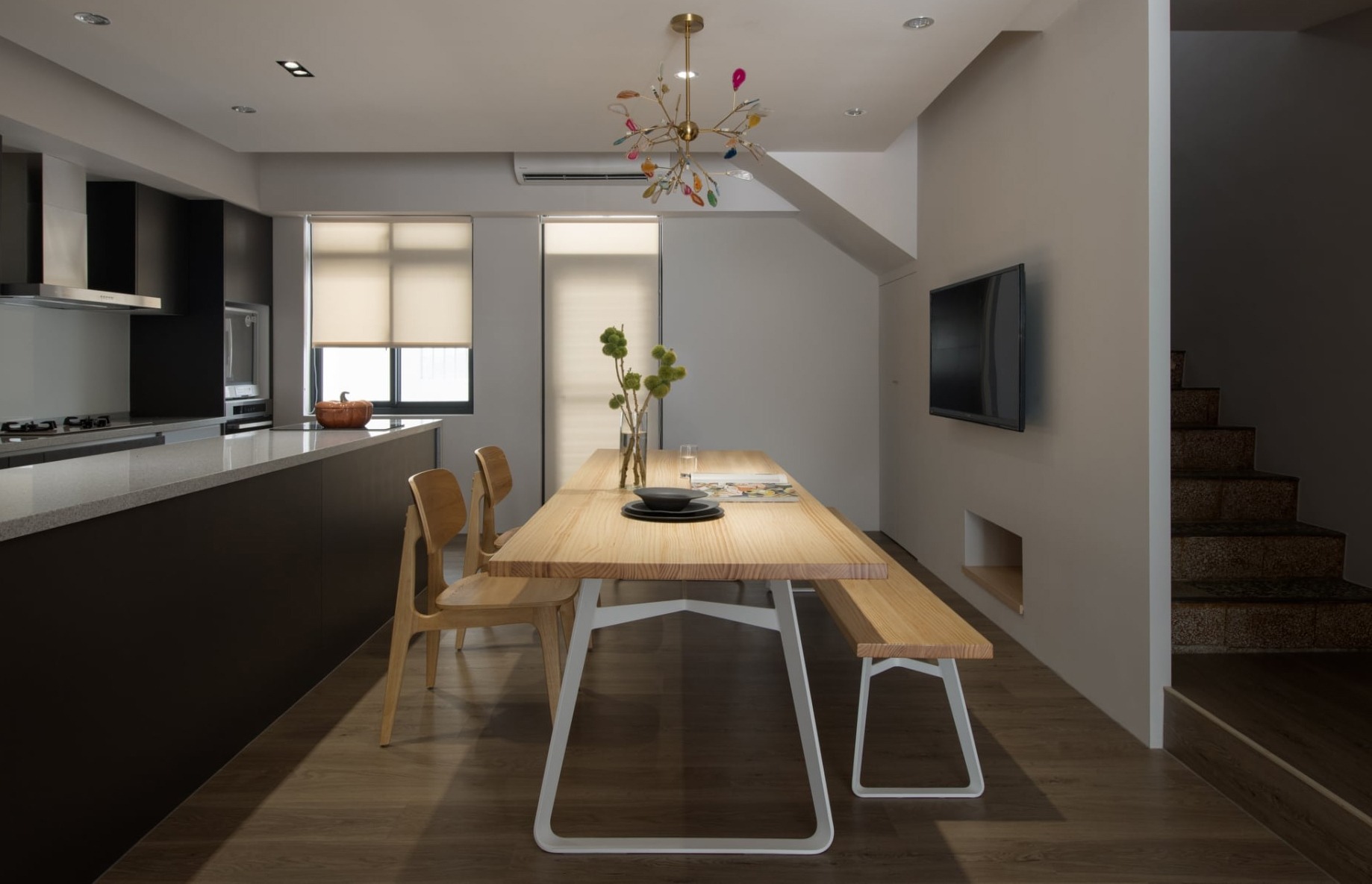 木光設計家居-Bianca北歐造型扁腳實木桌-可訂製