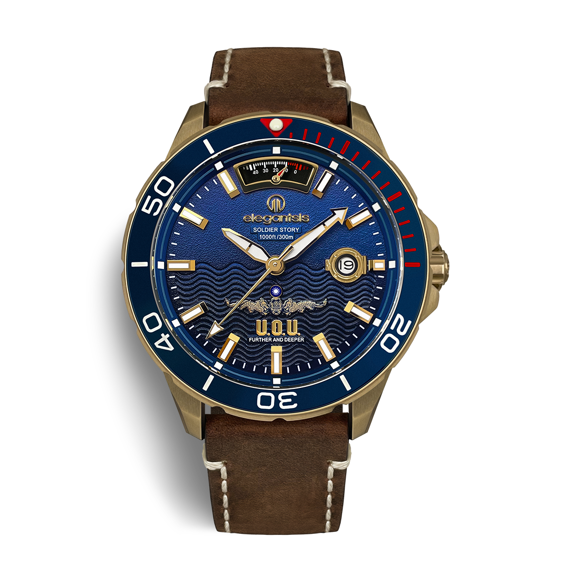 萬年鐘錶 - elegantsis 愛樂時    愛樂時 陶瓷圈-水下作業大隊限量機械男錶  ELJO65AS-UOU-9B02LC