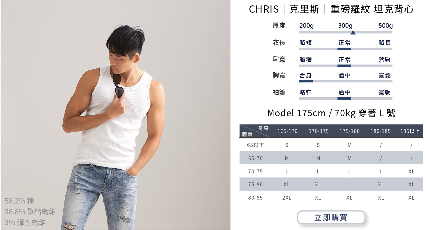 版型解密,克里斯,背心,合身,防裸露