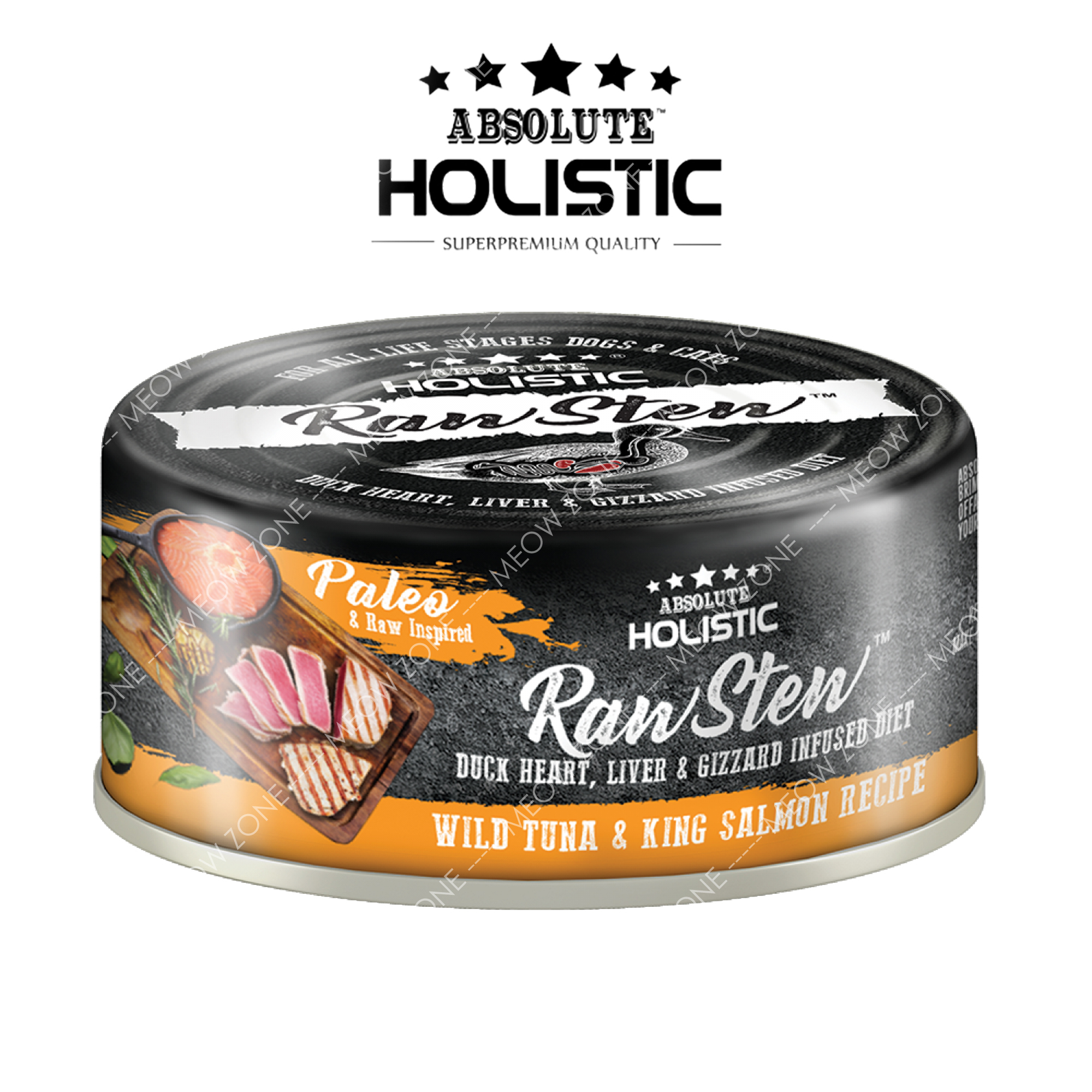 Raw Stew頂級鮮肉主食罐 - 鴨+野生白肉金槍魚+國王鮭魚 Duck & Tuna & Salmon Recipe 80g