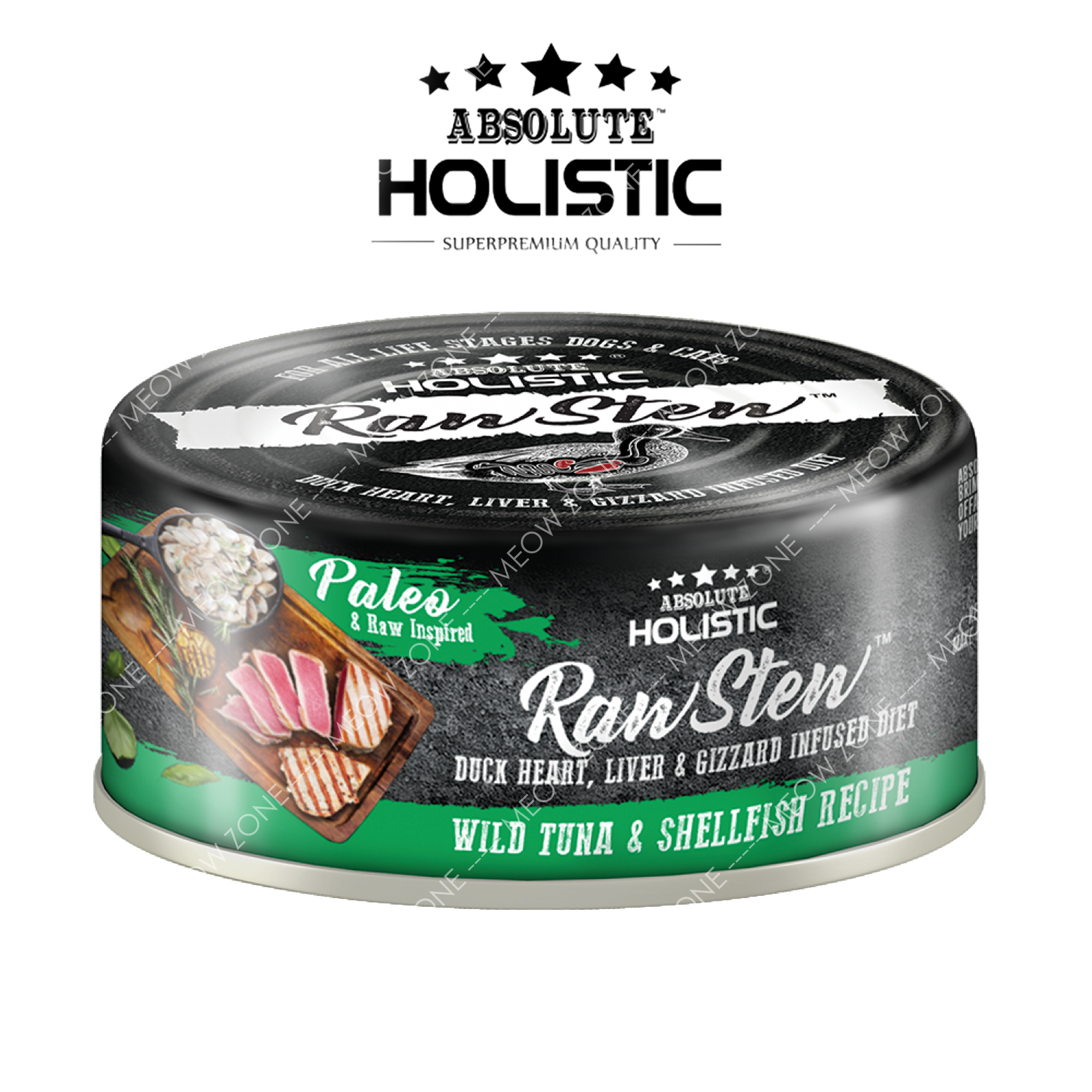 Raw Stew頂級鮮肉主食罐 - 鴨+野生白肉金槍魚+貝類 Duck & Tuna & Shellfish Recipe 80g