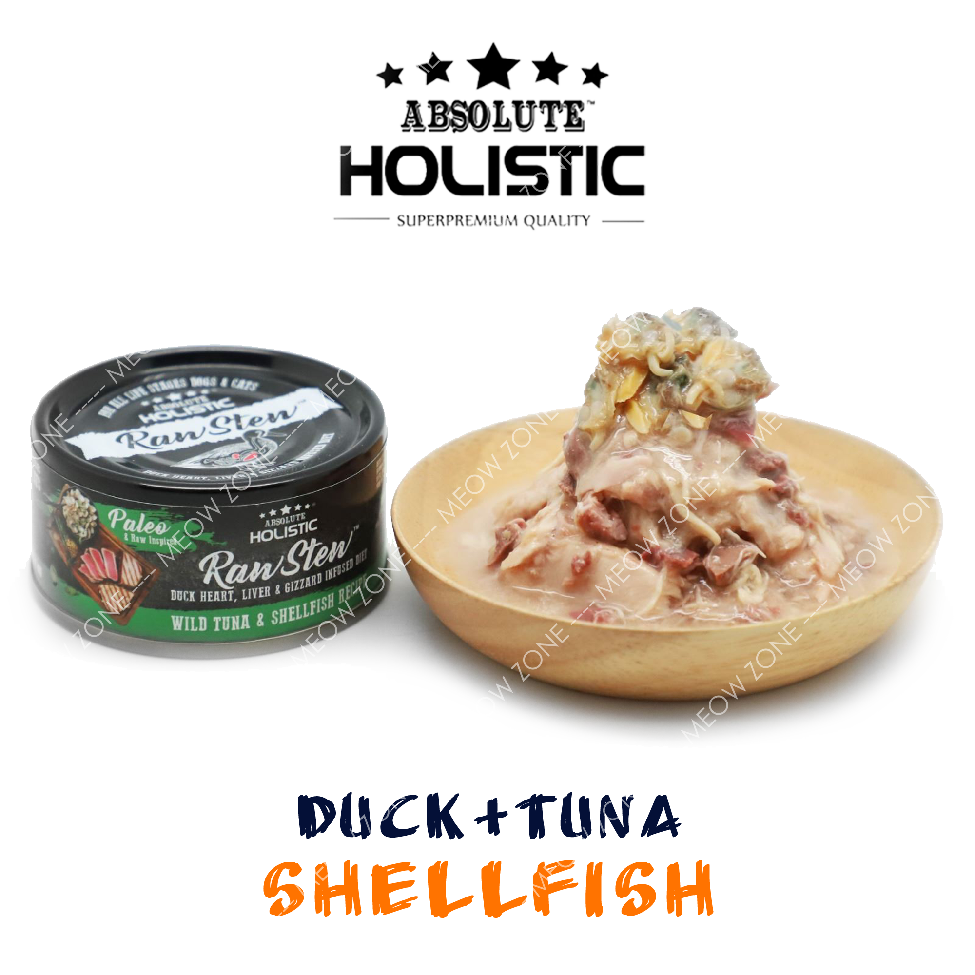 Raw Stew頂級鮮肉主食罐 - 鴨+野生白肉金槍魚+貝類 Duck & Tuna & Shellfish Recipe 80g