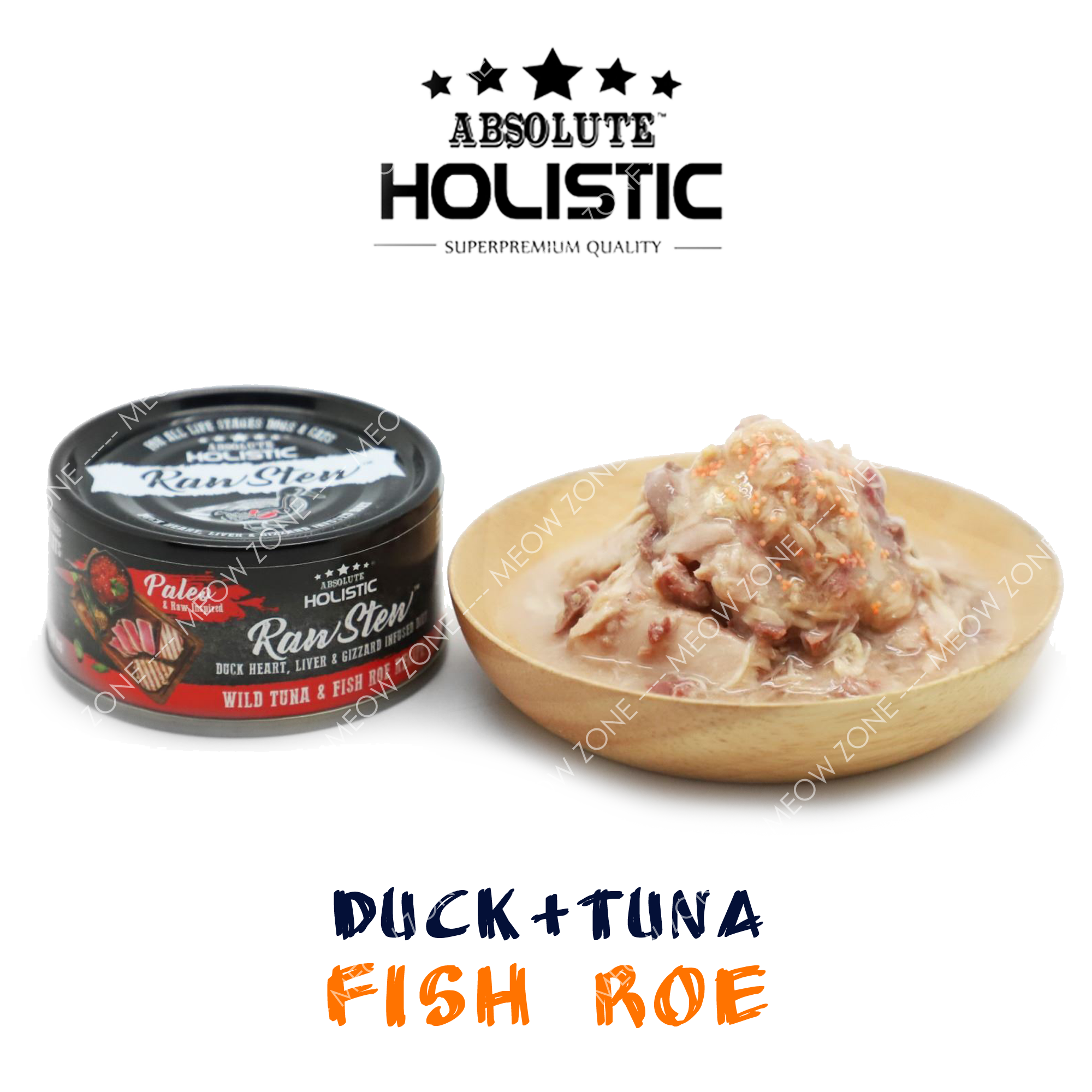 Raw Stew頂級鮮肉主食罐 - 鴨+野生白肉金槍魚+魚籽 Duck & Tuna & Fish Roe Recipe 80g