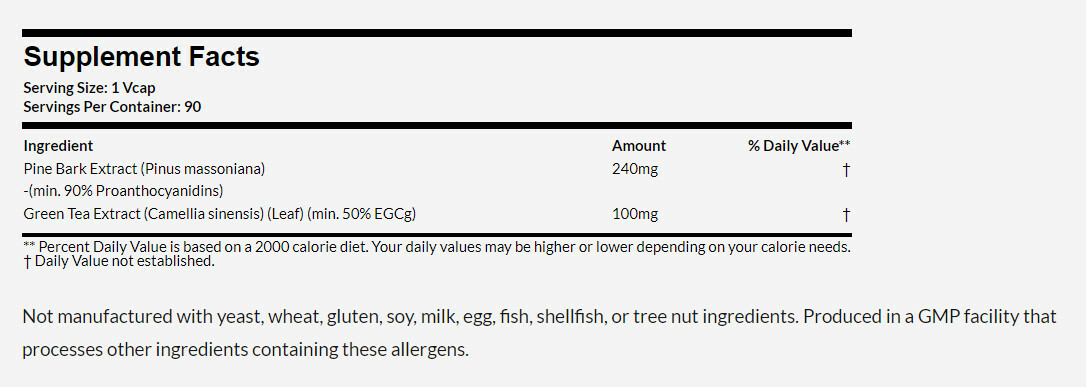 [預購] Now 松樹皮萃取 50%EGCG 90%花青素 240mg 90粒 素 Pine Bark Extract