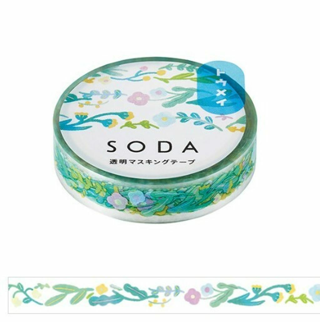 花園款 Soda 透明PET膠帶 寬10MM ｜KING JIM