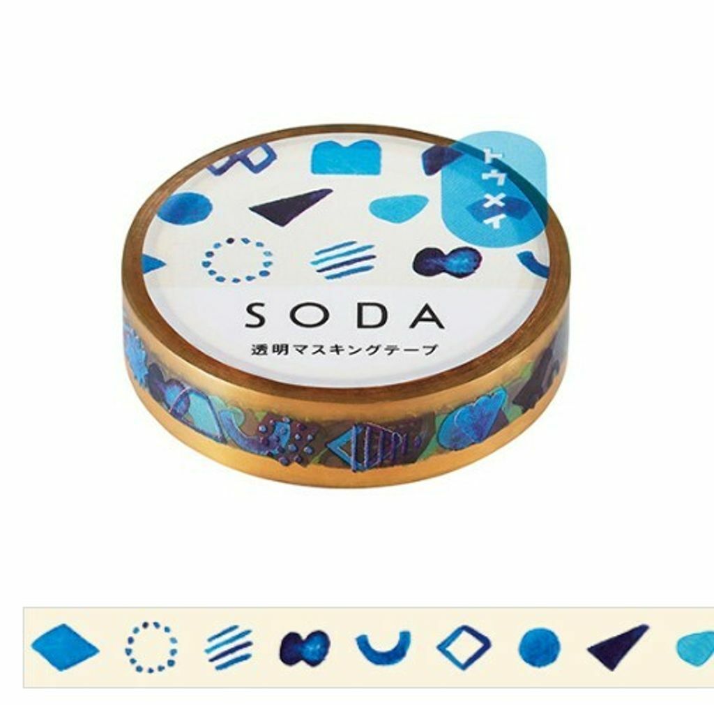 形狀款 Soda 透明PET膠帶 寬10MM ｜KING JIM