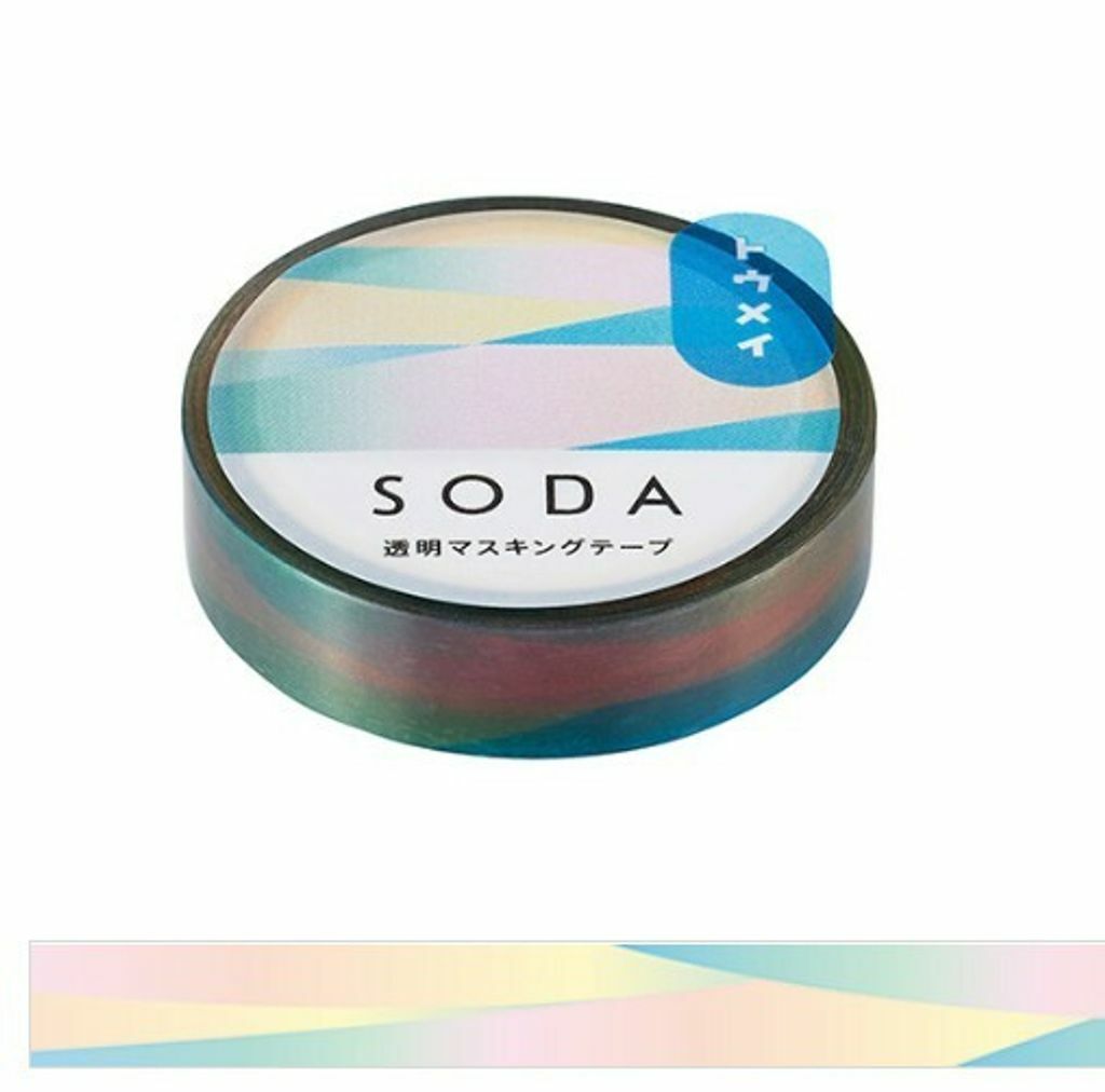 極光款 Soda 透明PET膠帶 寬10MM ｜KING JIM