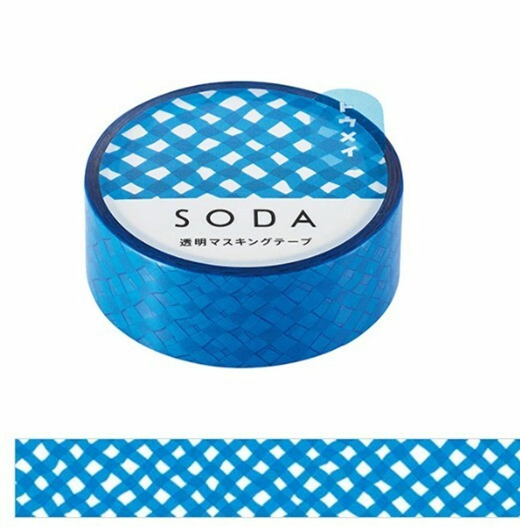 交錯款 Soda 透明PET膠帶 寬15MM ｜KING JIM