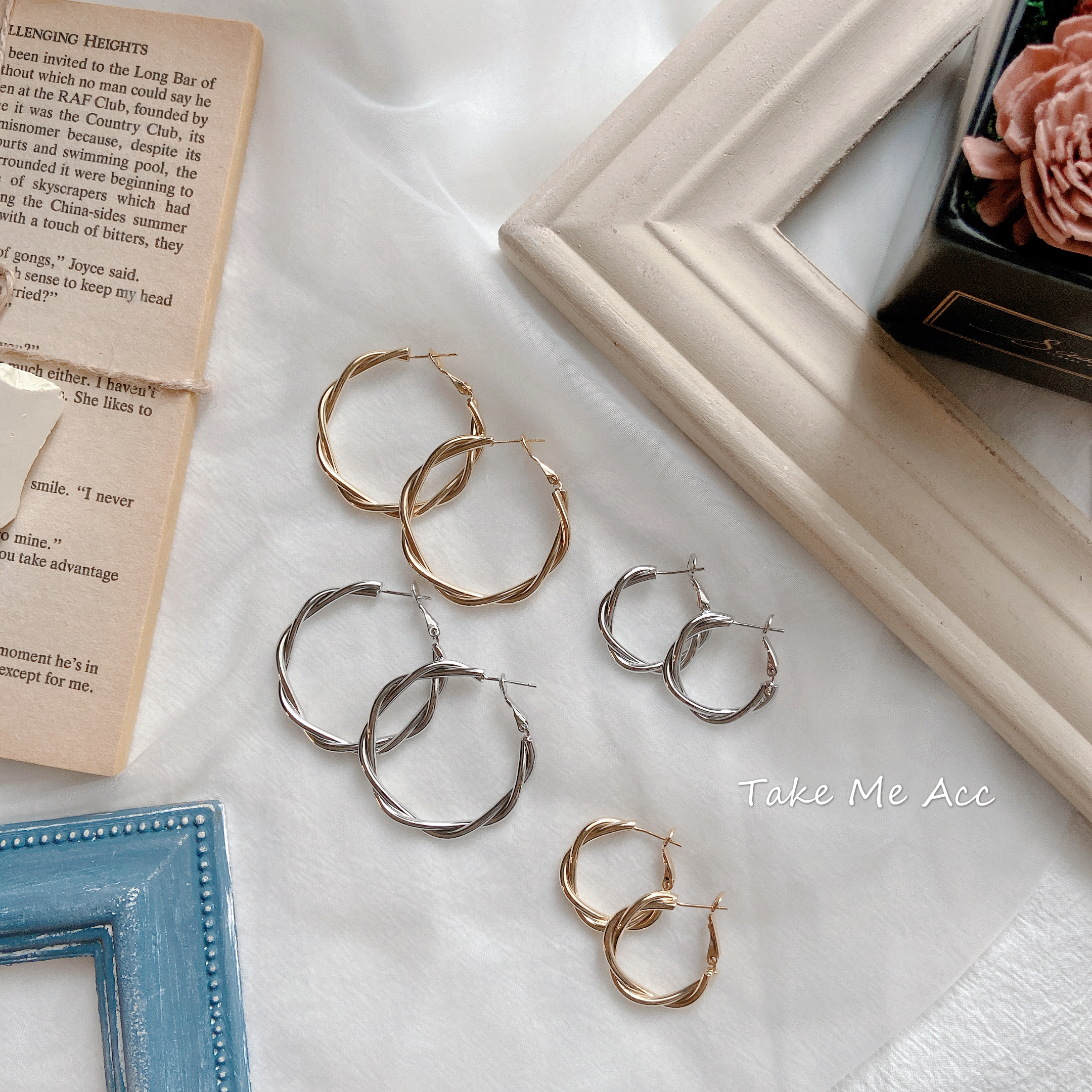 不能沒有的麻花圈圈 │ 純銀針耳環