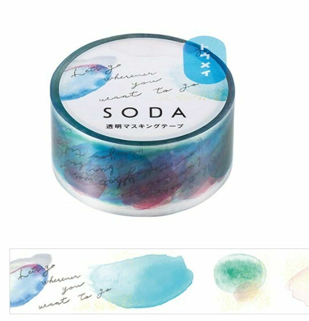 訊息款 Soda 透明PET膠帶 寬20MM ｜KING JIM