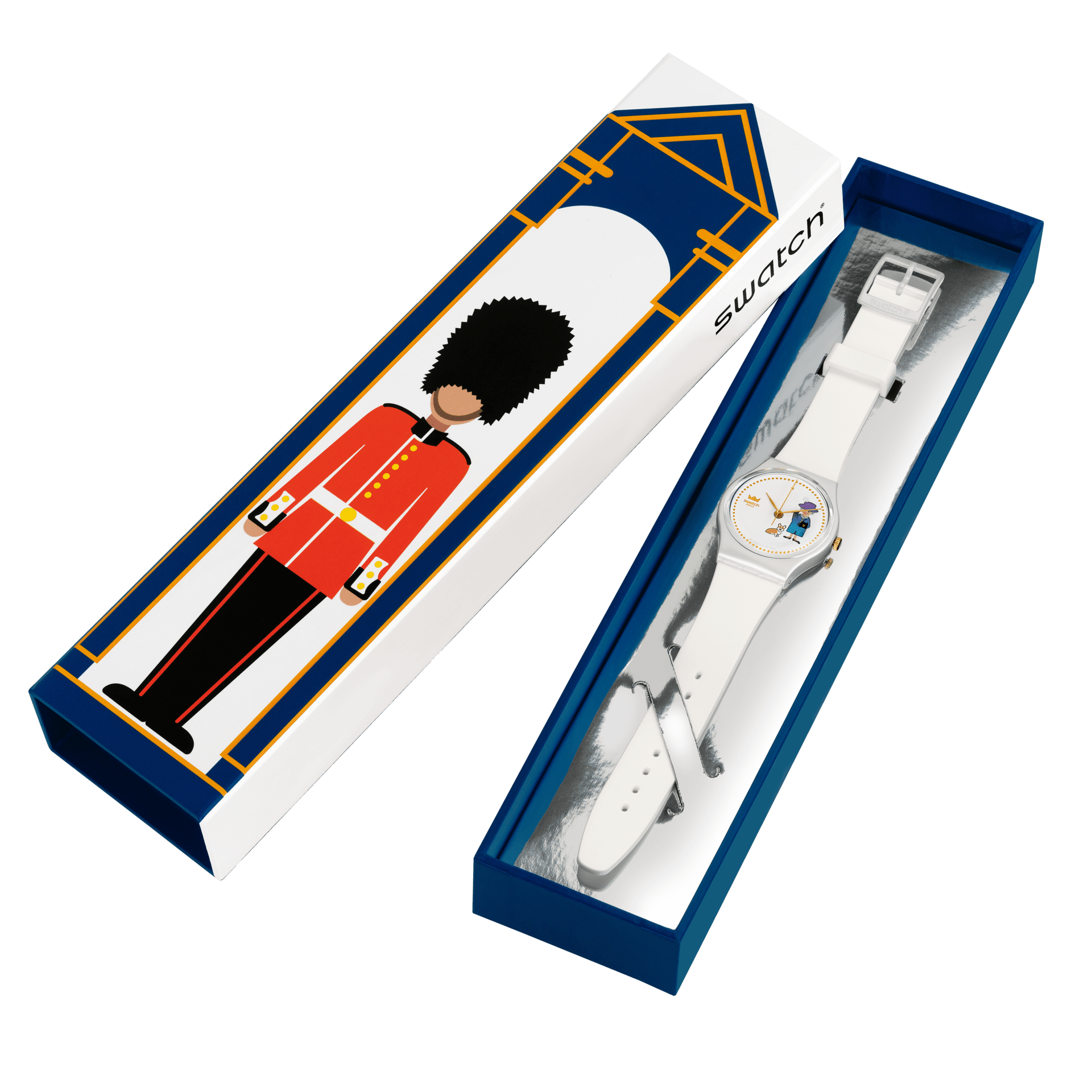 【Swatch】英女皇在位70周年紀念款 GZ711 34mm 現代鐘錶