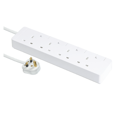 施耐德電器 Schneider Electric Schneider 13A 四位獨立開關安全插座 連3米線 TSH34_3_WE_C5