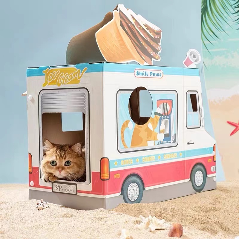 Smile Paws 雪糕車貓屋(內附貓抓板）