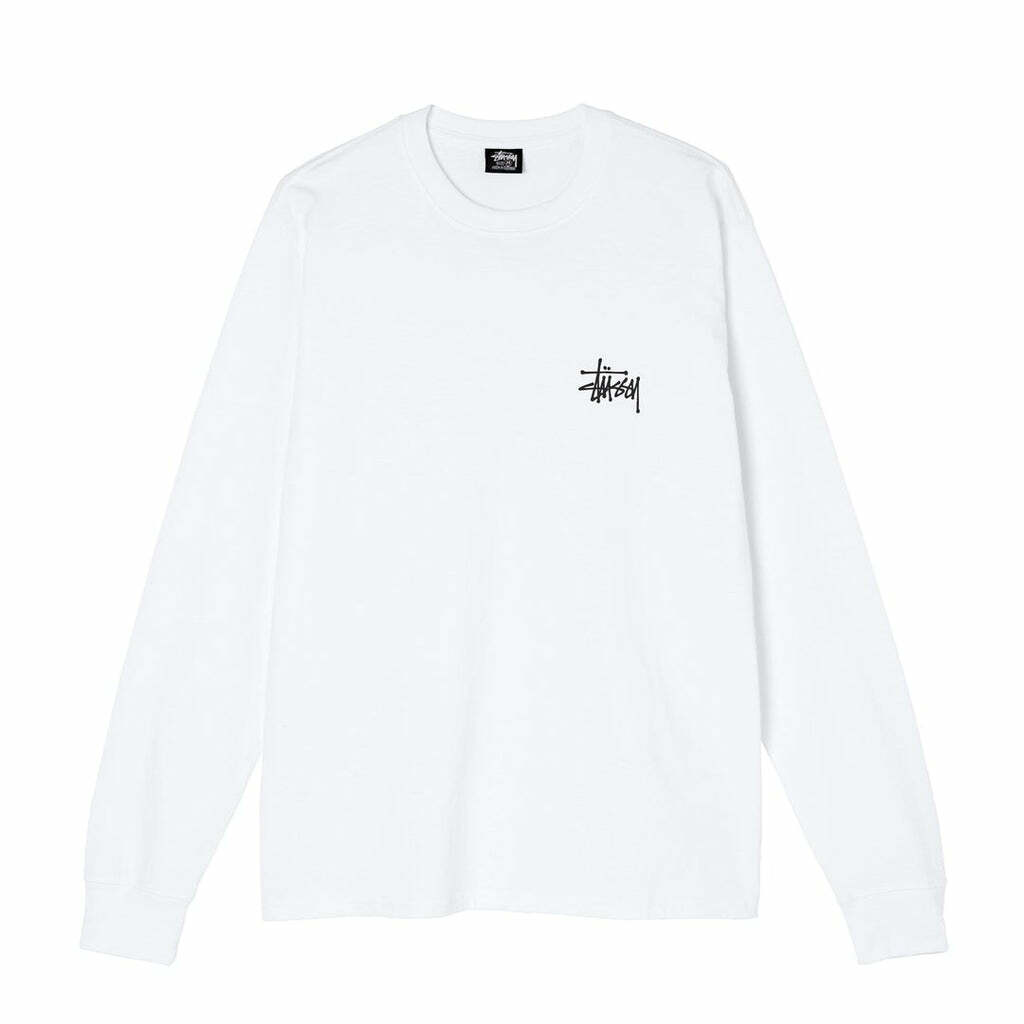 [Instock] STÜSSY HO21 Basic Logo LS Tee White