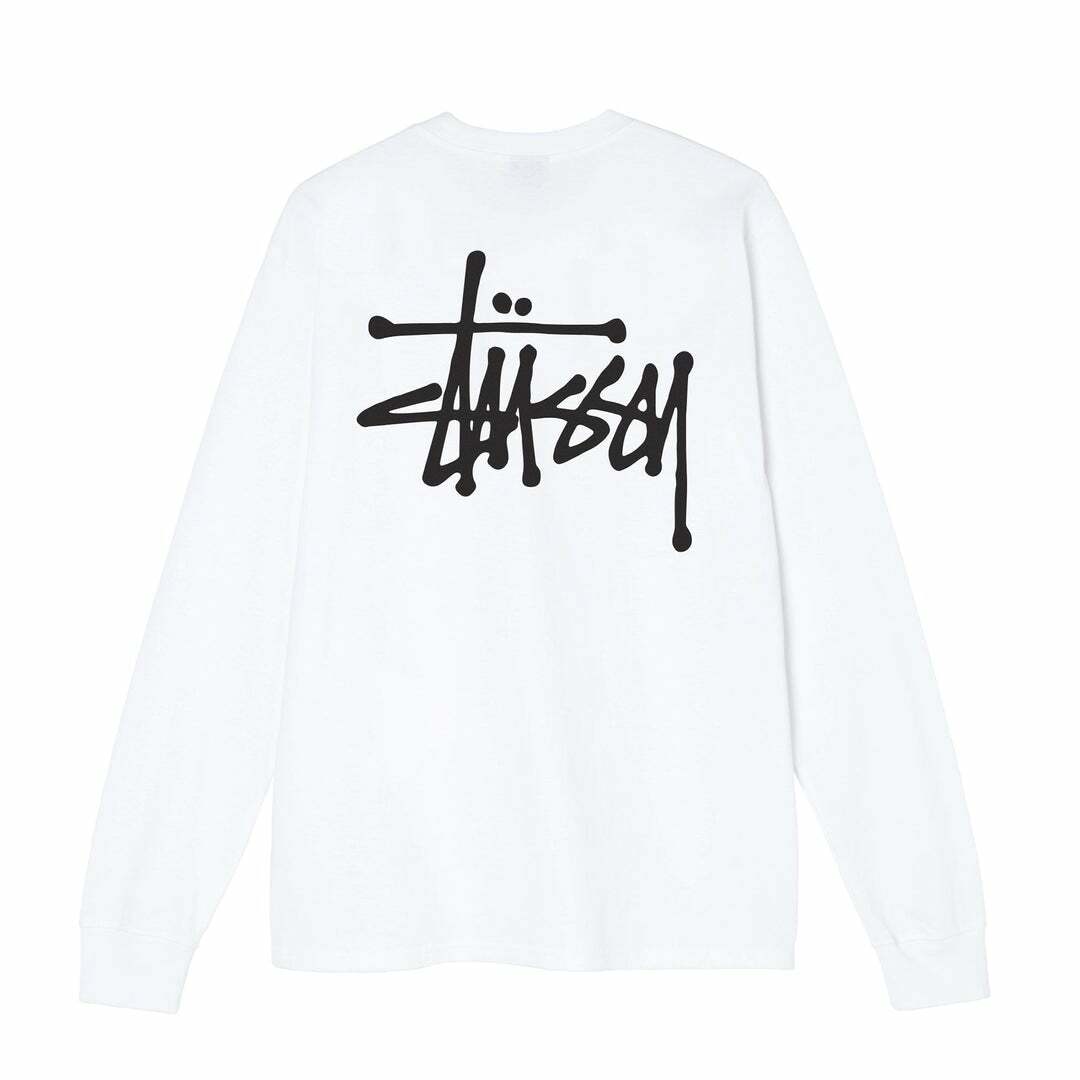 [Instock] STÜSSY HO21 Basic Logo LS Tee White