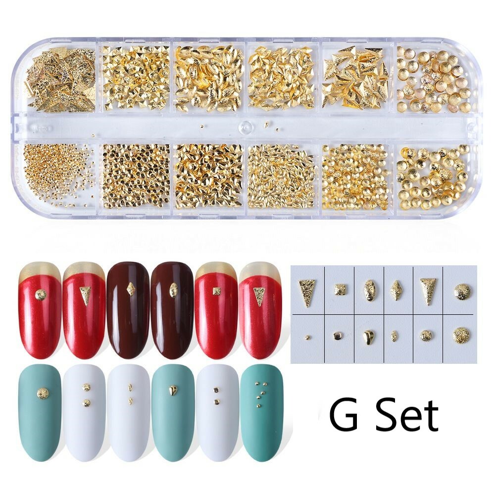 美甲飾品 金屬窩釘套裝1盒12格款/ 12盒款 G-L