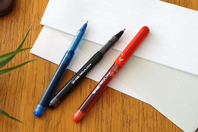 vcorn直液式、按壓式鋼珠筆