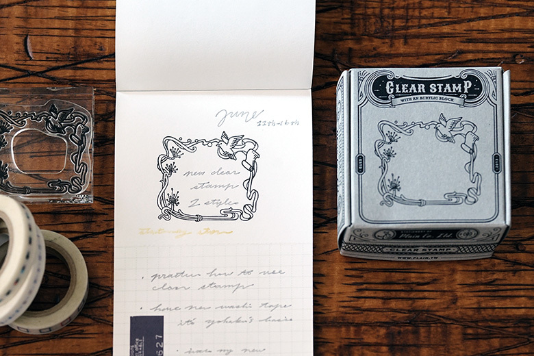 新藝術風格邊框透明印章：附壓克力塊