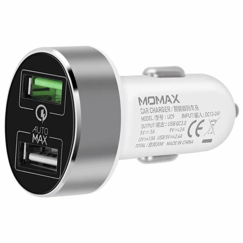 MOMAX UC系列 雙USB 輸出汽車快速充電器 UC9