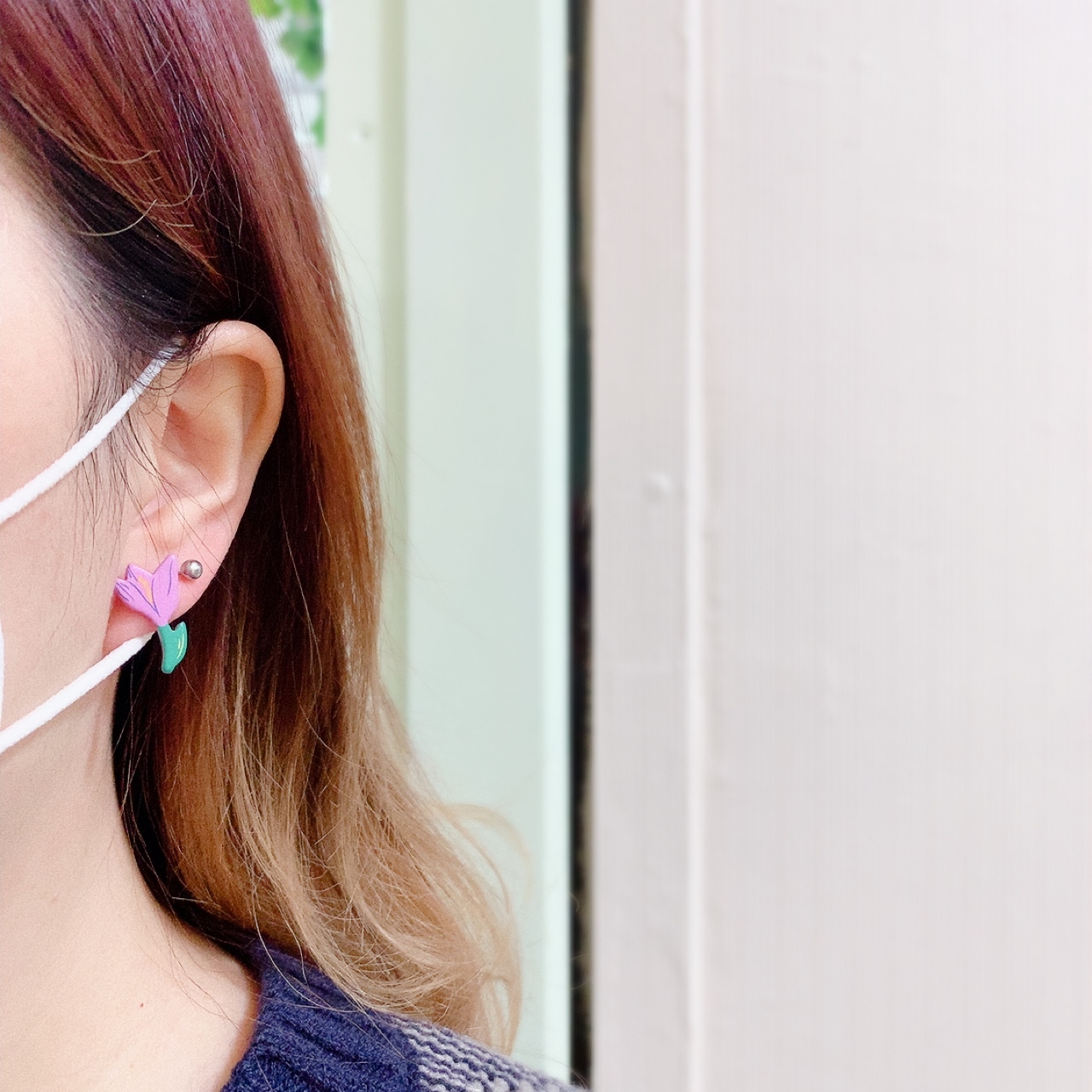 Farbe 北歐風花朵耳環