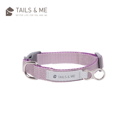 Tails & Me Collar 尼龍雙色項圈 深紫灰紫（外出用品）