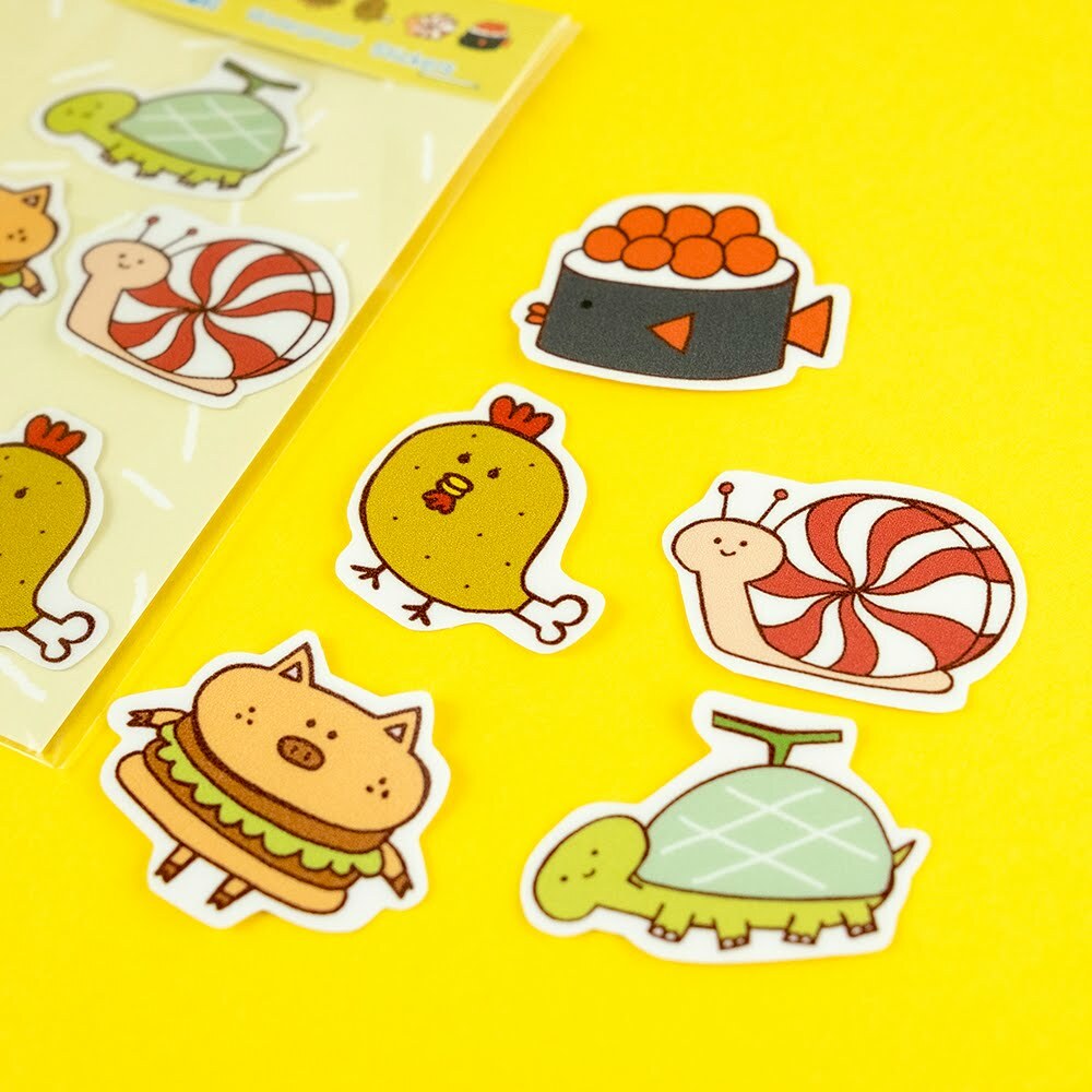 動物食物 5入防水貼紙組｜微醺斑比