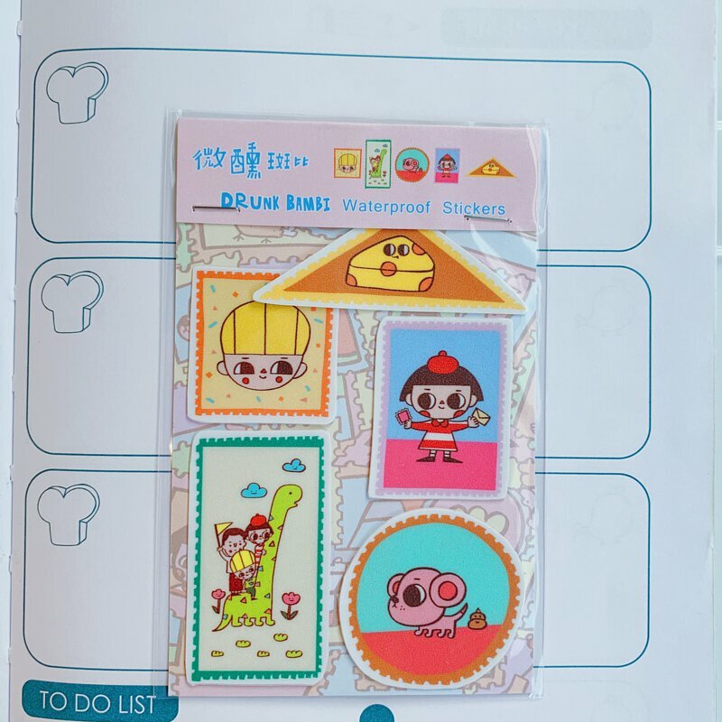 郵票 5入防水貼紙組｜微醺斑比