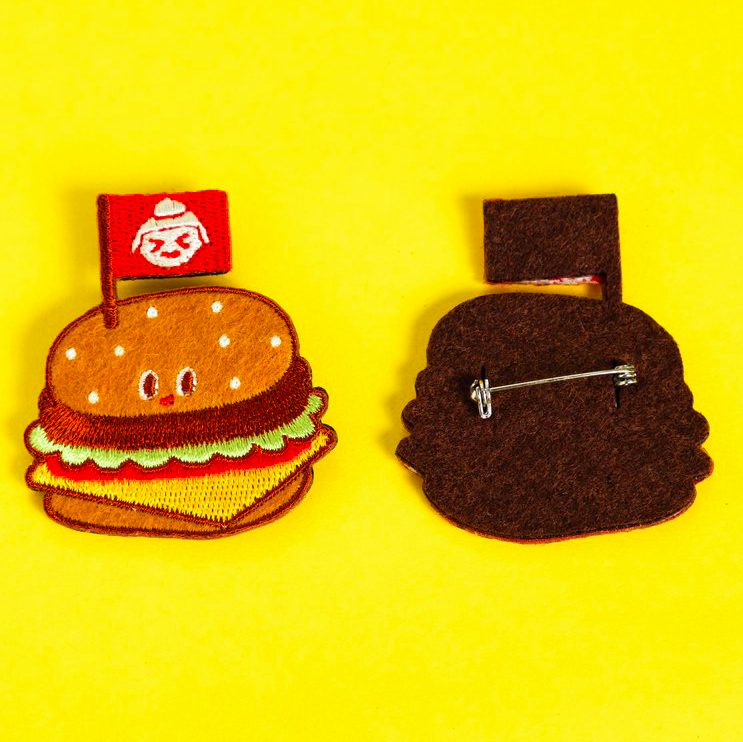 漢堡 刺繡別針｜微醺斑比