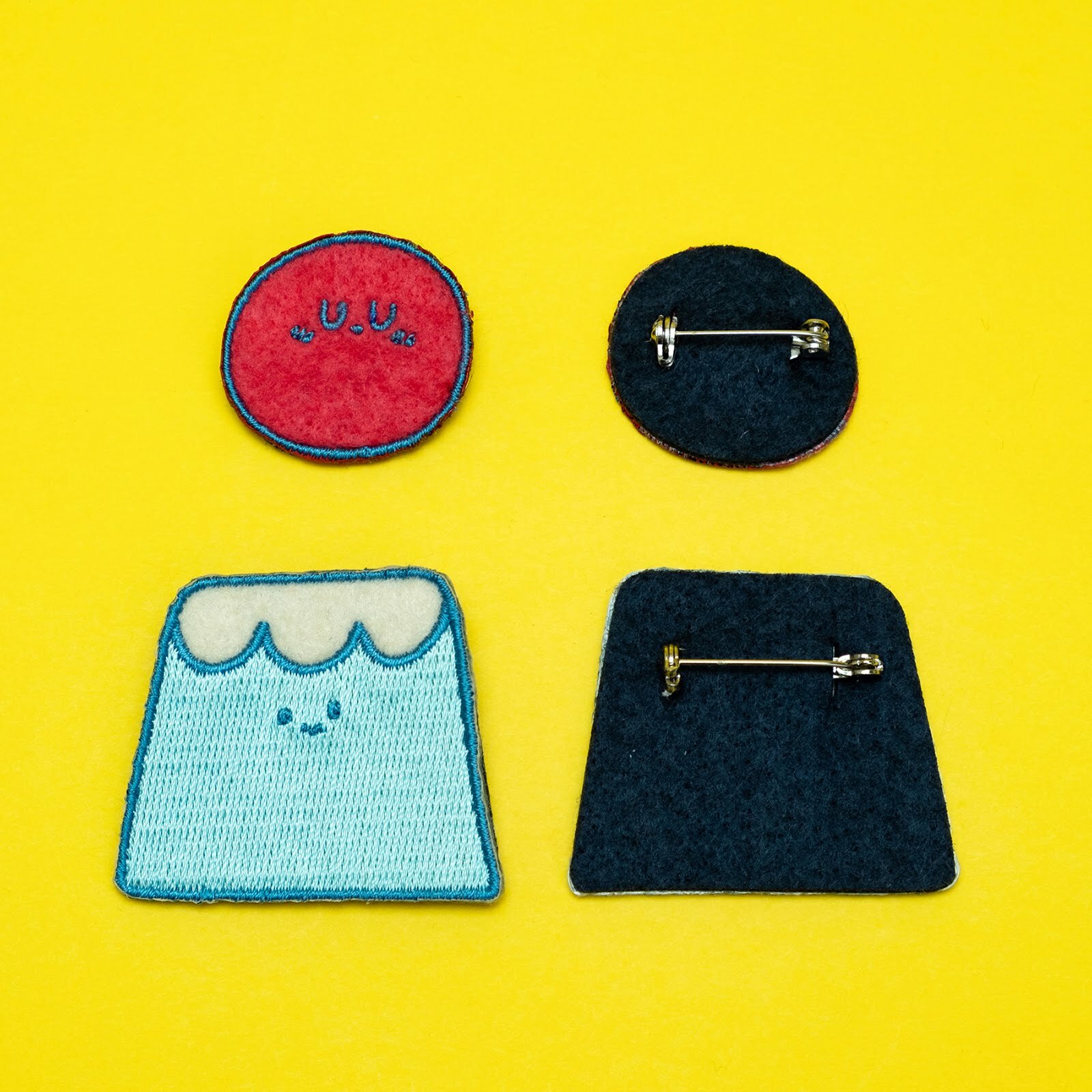 富士山 2入刺繡別針｜微醺斑比