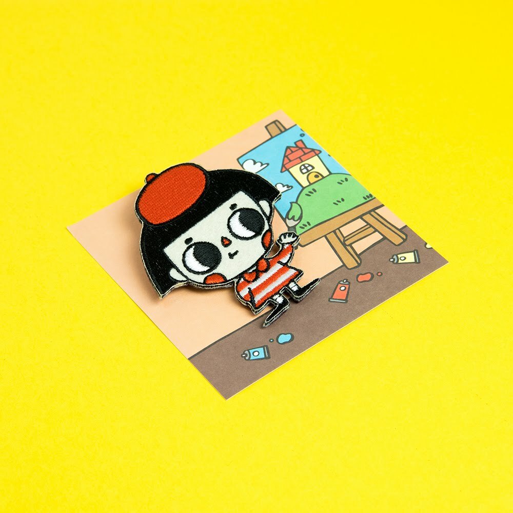 小畫家 刺繡別針｜微醺斑比