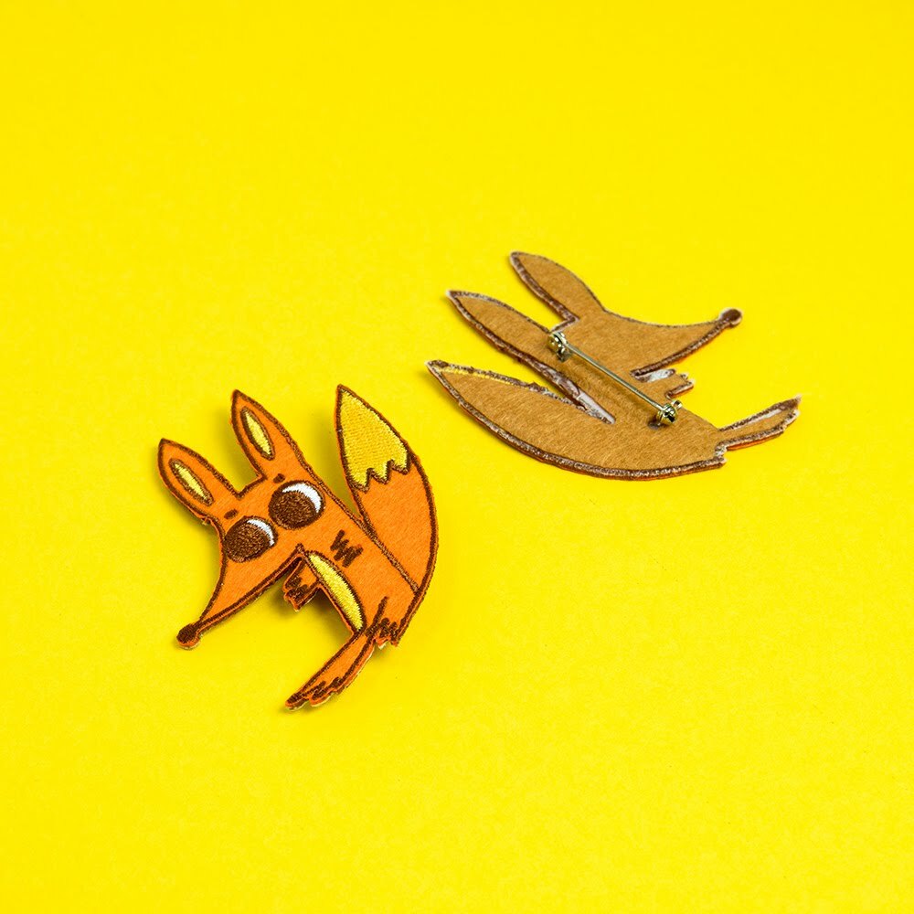 小狐狸 刺繡別針｜微醺斑比