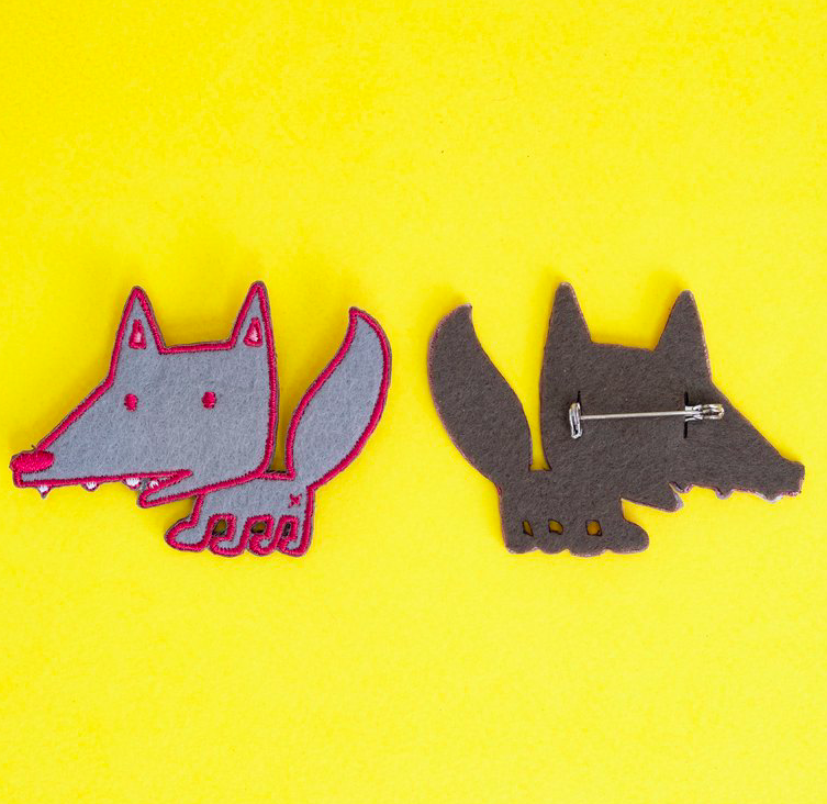 大野狼 刺繡別針｜微醺斑比