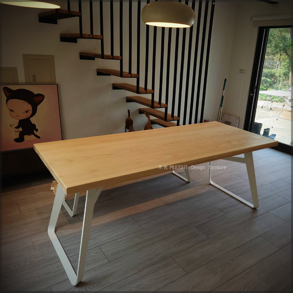 Bianca北歐造型扁腳實木桌