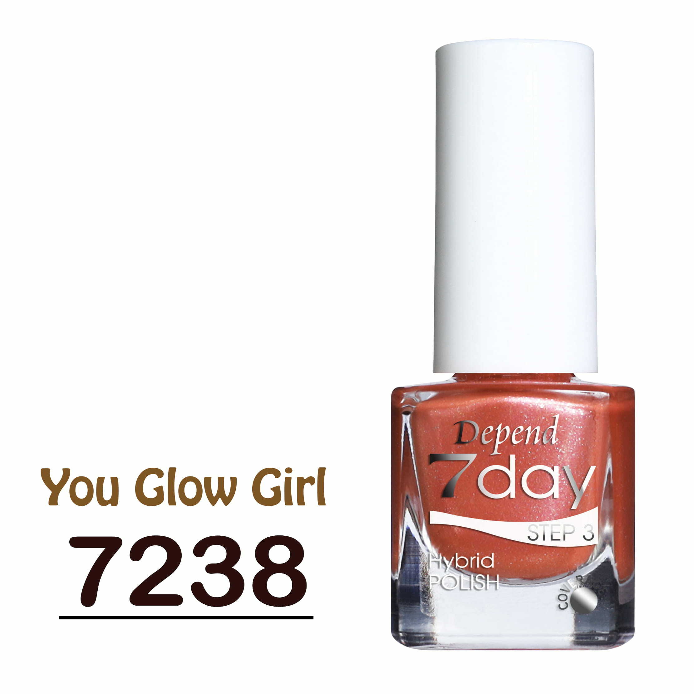 7day 仿GEL甲快乾甲油 7238 You Glow Girl 黃昏閃爍橙啡色 (不透明)