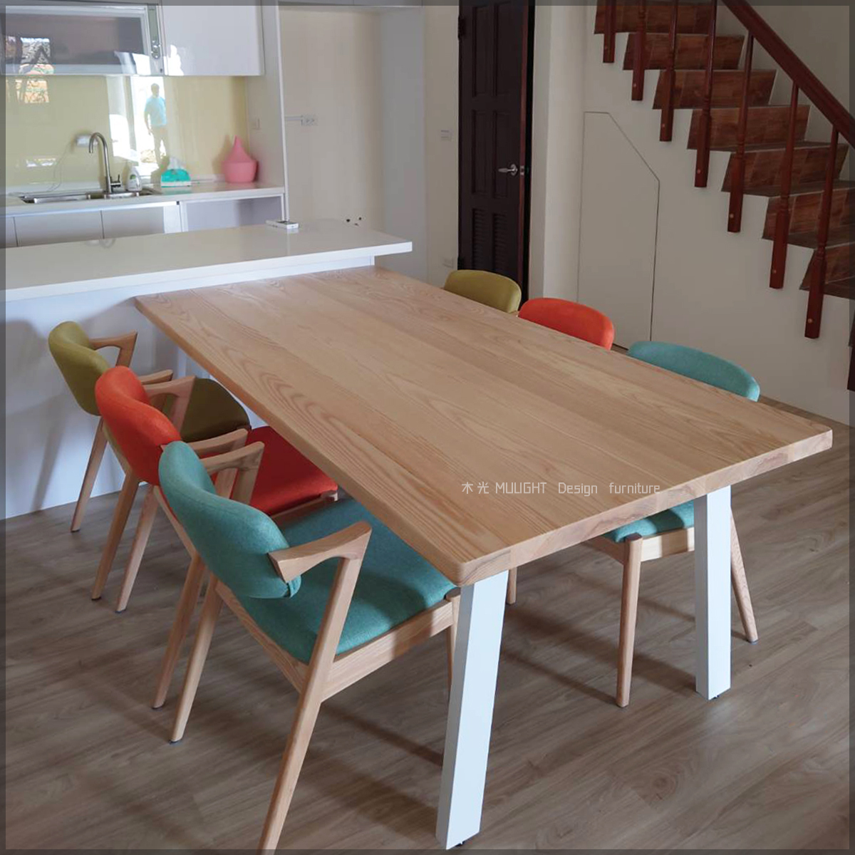 Bianca-北歐俐落斜腳實木桌|可訂製