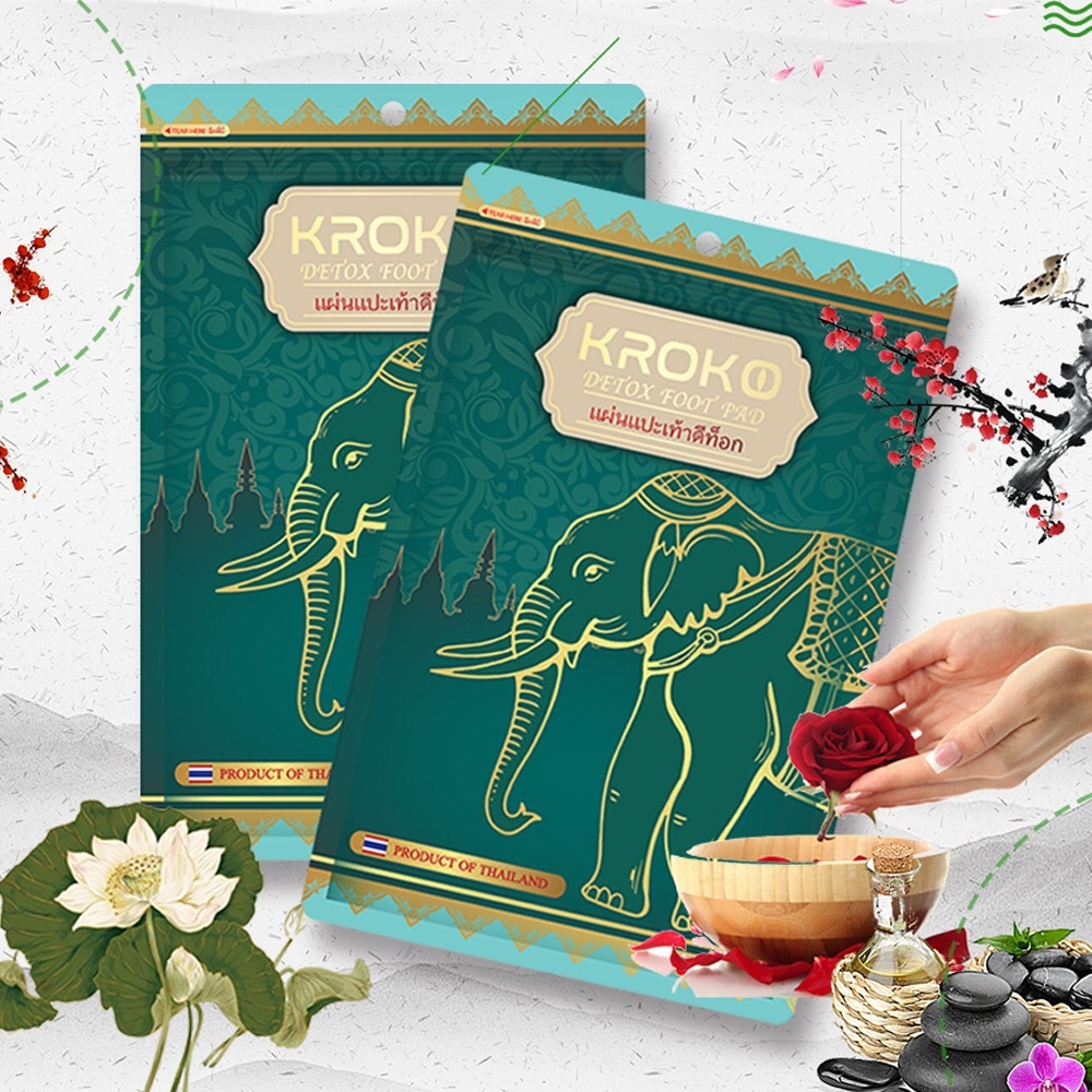 泰國KROKO大象袪濕氣養身艾草竹醋足貼