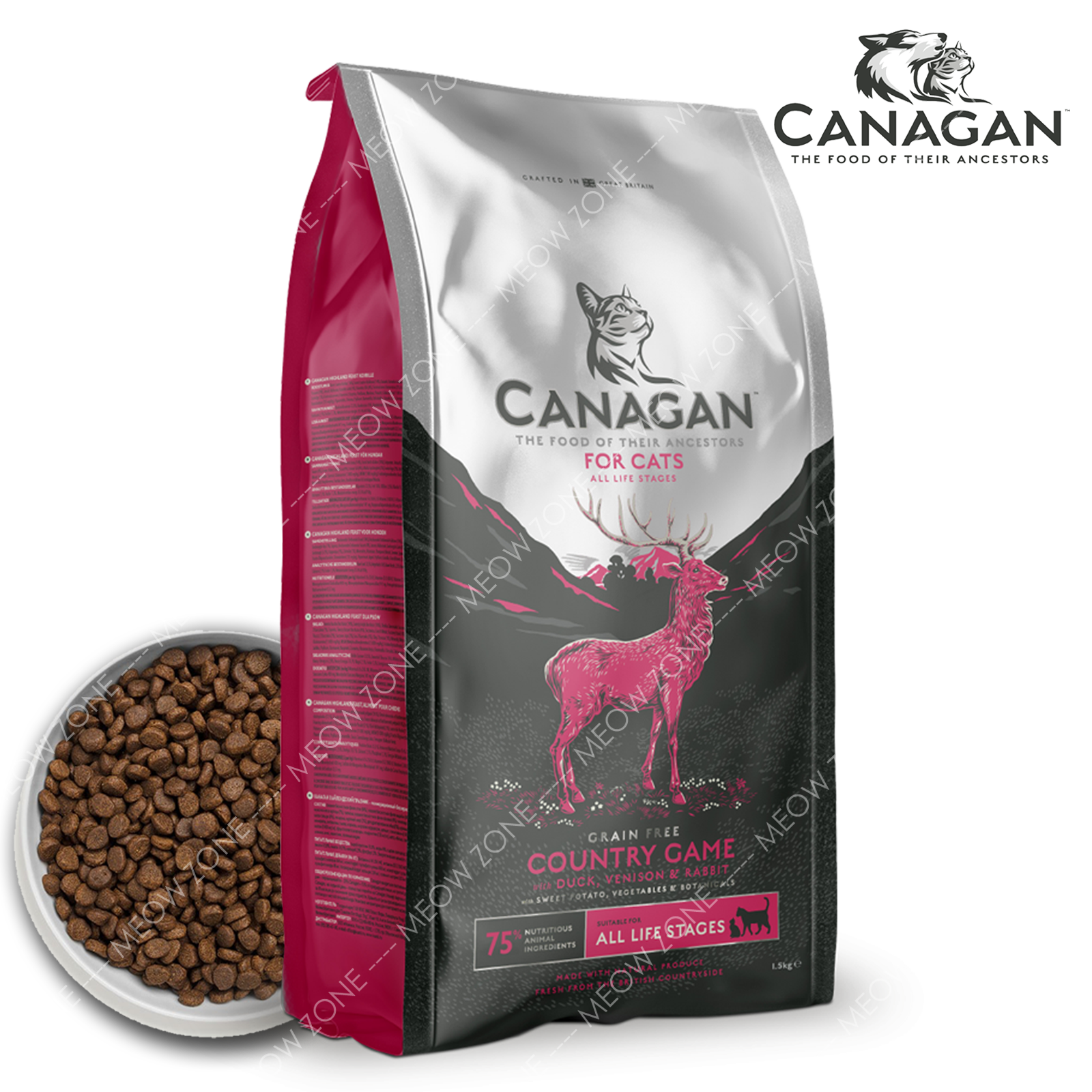CANAGAN原之選 - 無穀物鮮肉乾糧 (全貓糧) - 田園野味配方 COUNTRY GAME