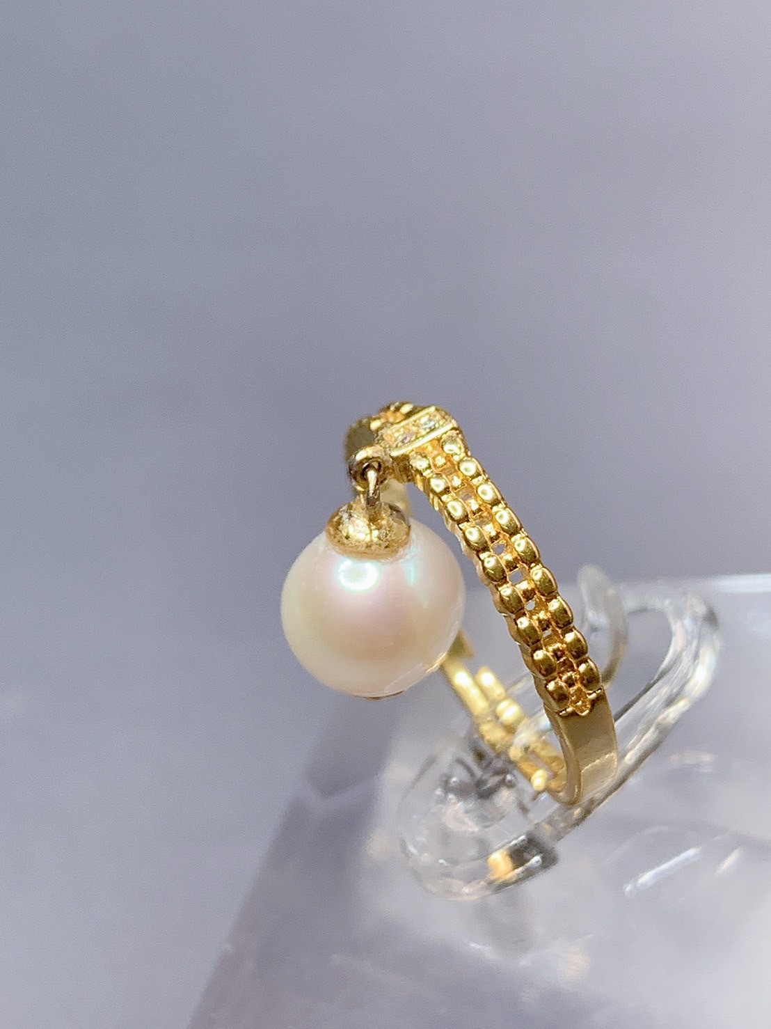 唯一丨珍珠銀黃K戒指丨六月