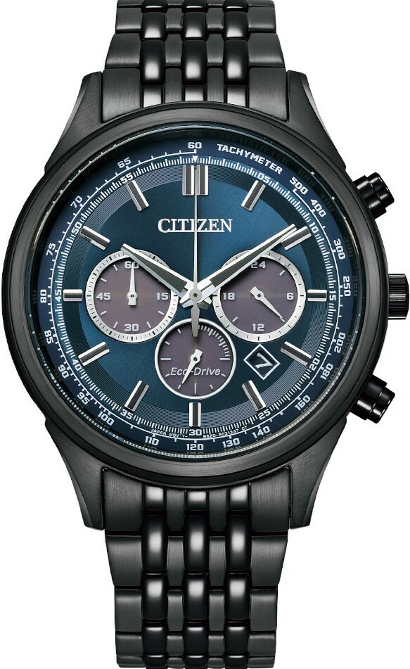 萬年鐘錶 - Citizen 星辰錶  全黑藍面光動能男錶  CA4418-82L  錶徑41.7MM