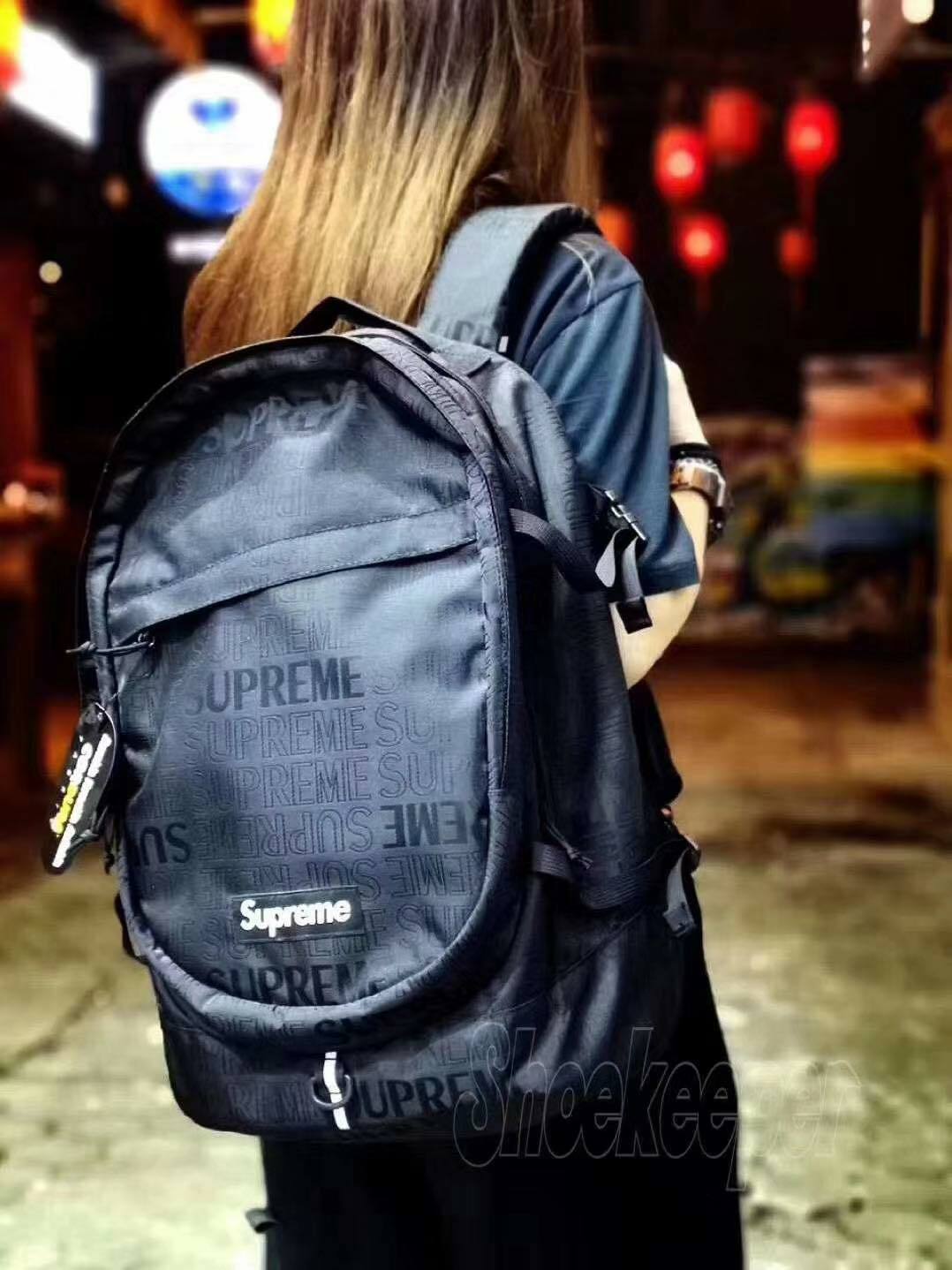 Supreme Backpack (SS19) Black~ Barley used. great