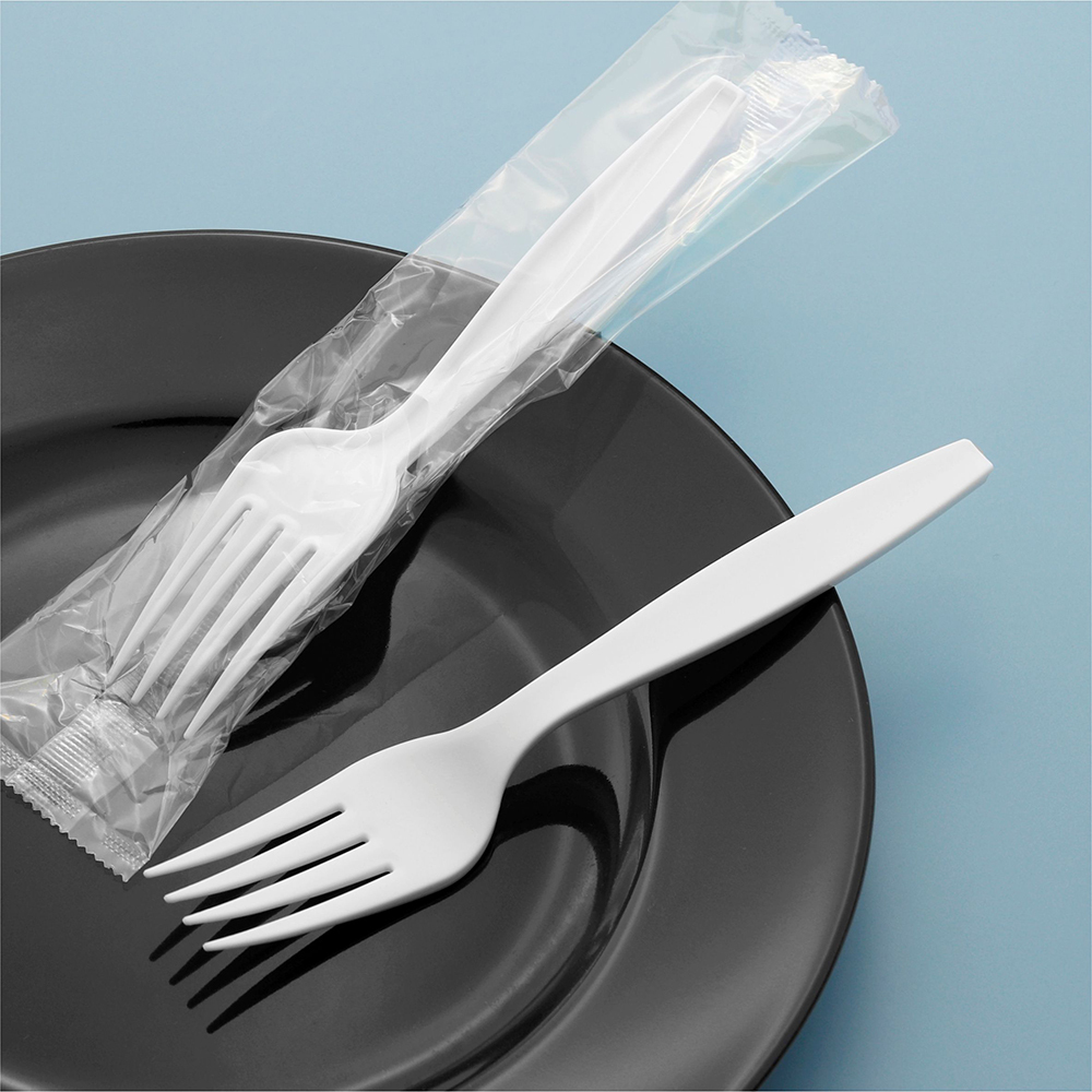 PP霧面餐叉 白色