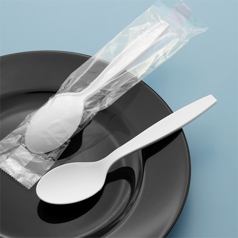 PP霧面餐匙 白色