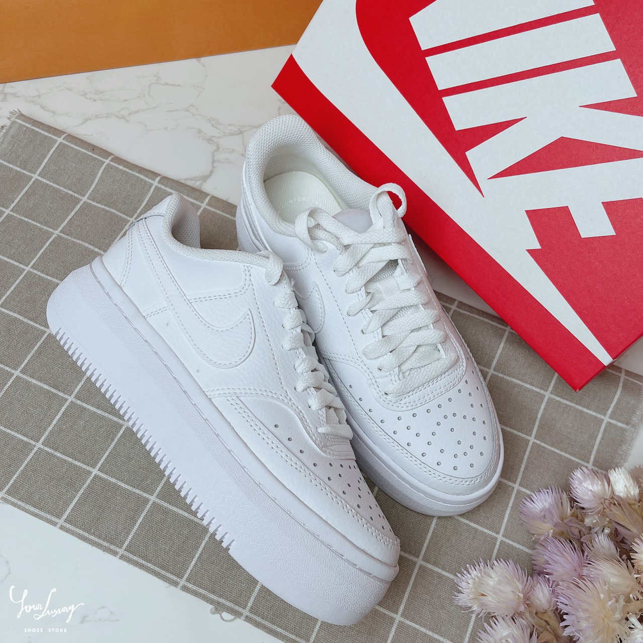 【Luxury】限時特價 現貨 Nike Court Vision Alta 女款 厚底小白鞋 白鞋 FORCE激似款