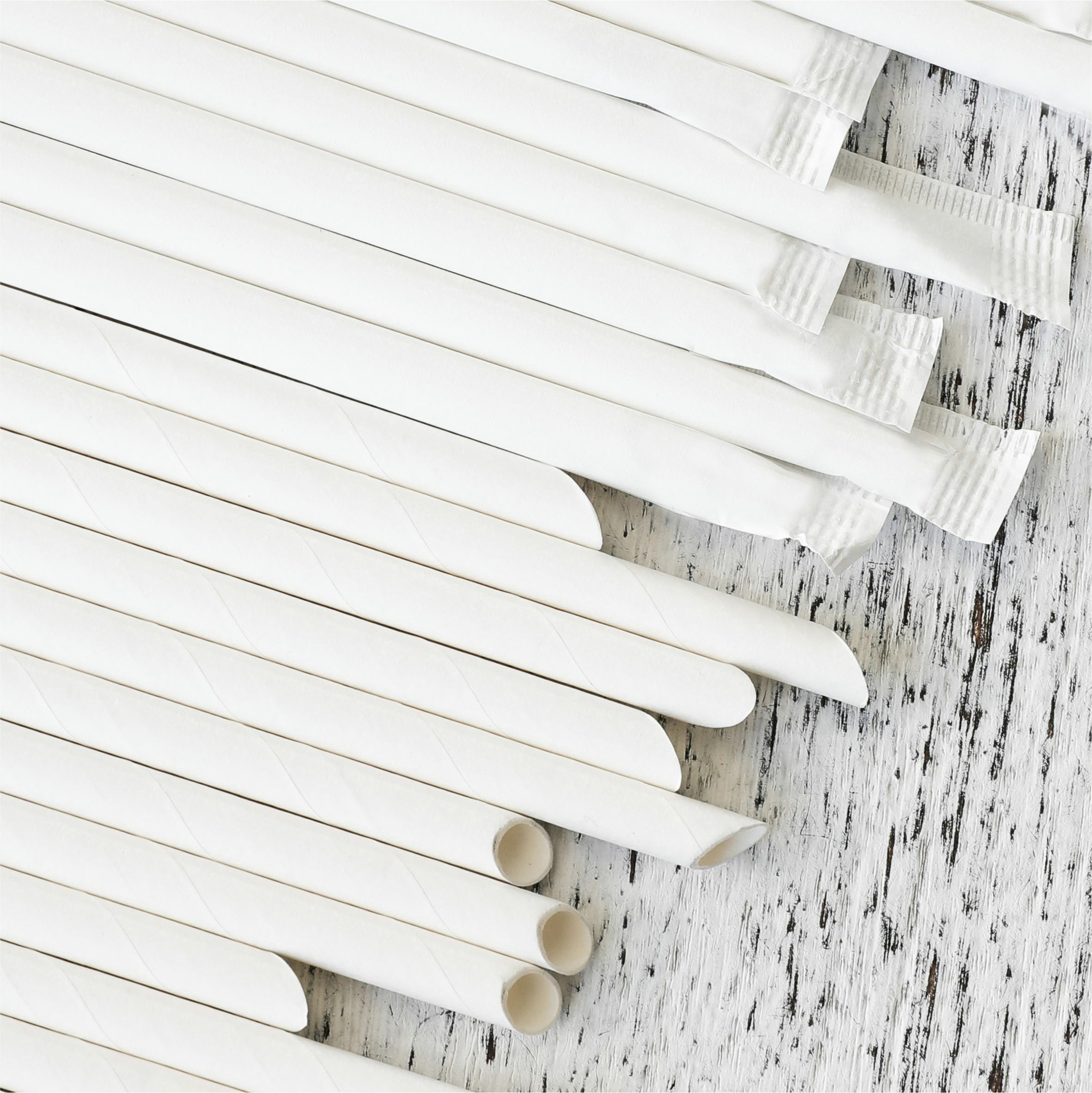 冷熱共用紙吸管 6mm 純白