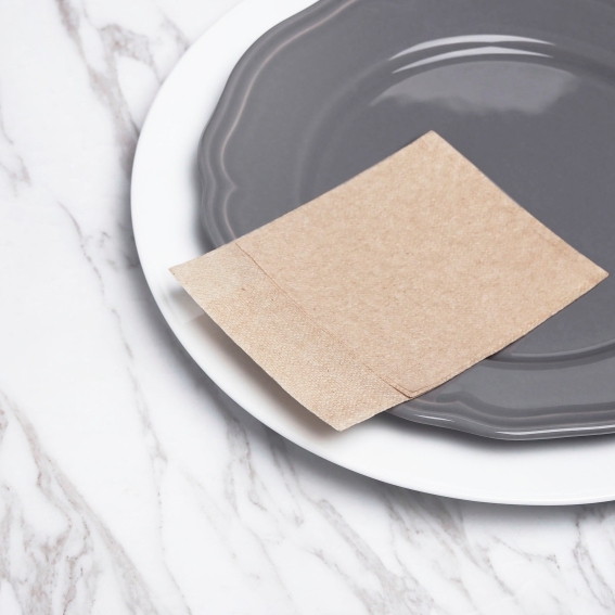 環保餐巾紙-錯位摺 22x24cm 原色