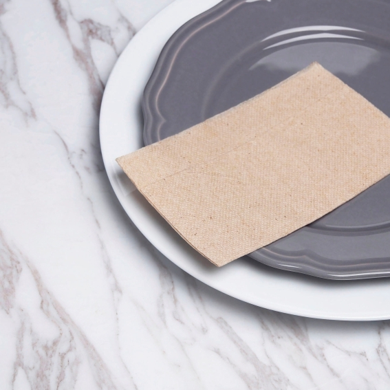 環保餐巾紙-錯位摺 30x30cm 原色