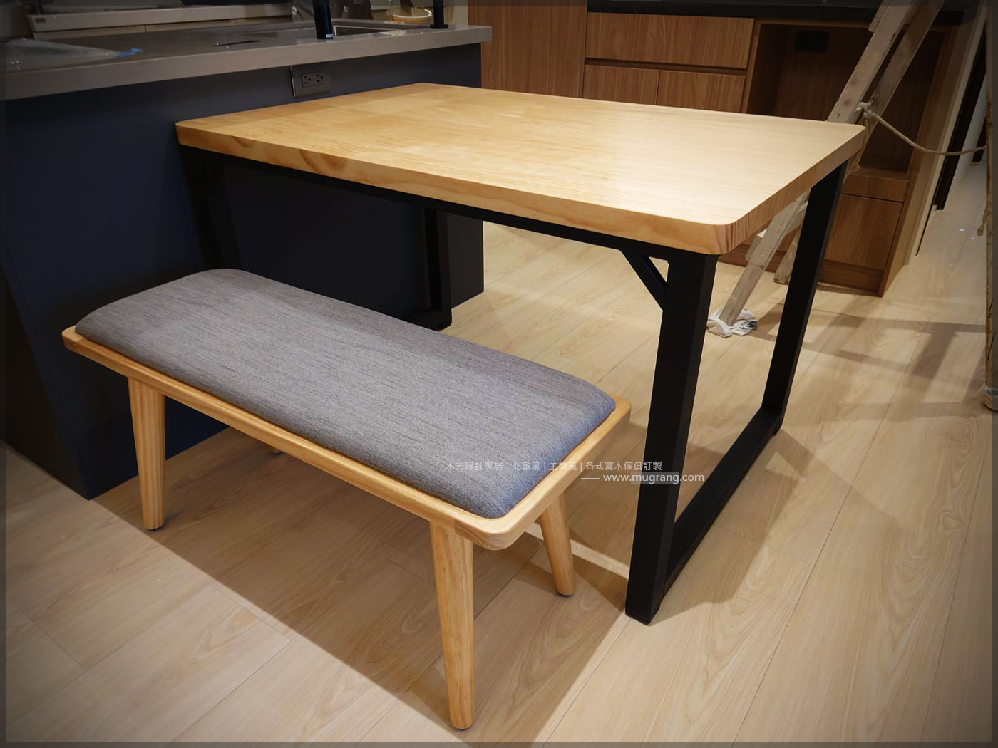 方正鐵藝實用鐵腳實木桌|可訂製