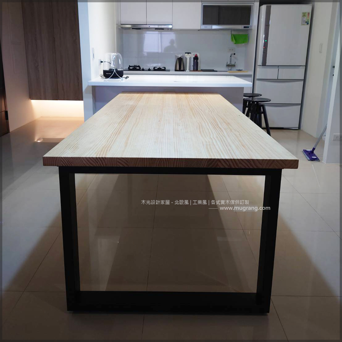 方正鐵藝實用鐵腳實木桌|可訂製