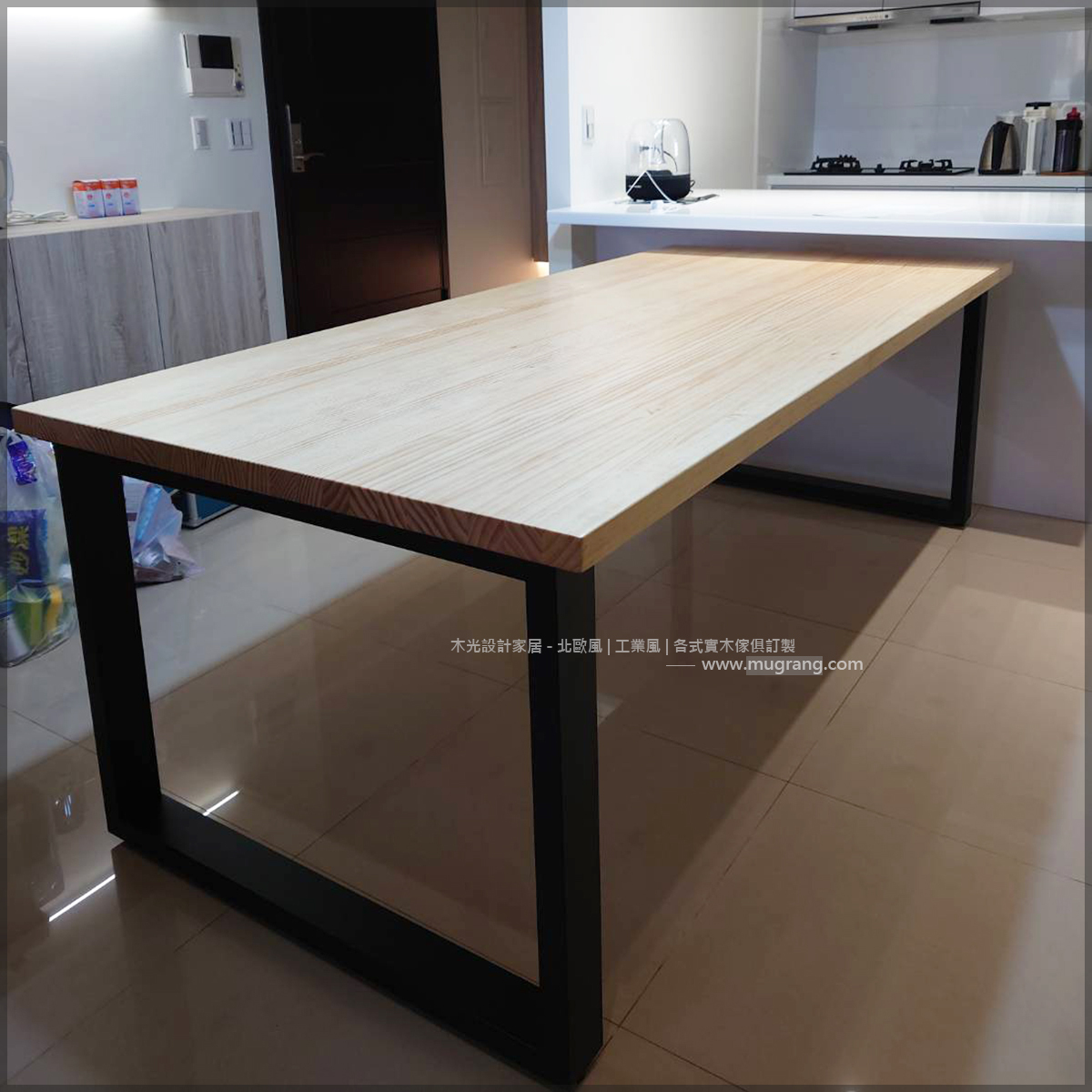 方正鐵藝實用鐵腳實木桌|可訂製